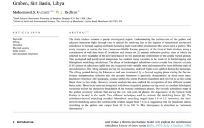ورقة علمية لباحث من قسم علوم الأرض بجامعة بنغازي تنشر في مجلة “Geodynamics” المصنفة Q2 في سكوبس