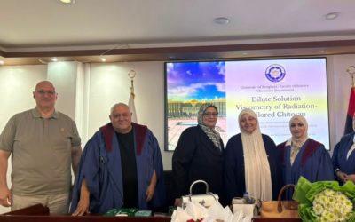 مناقشة رسالة ماجستير حول دراسة لزوجة المحاليل المخففة للكيتوسان المعدل إشعاعيًا